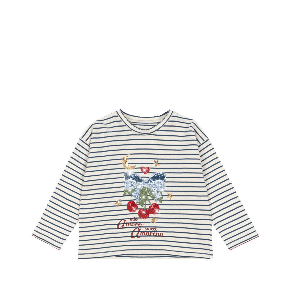 Konges_Sløjd_T-Shirt_Girls_Lin_gestreift_KS103859