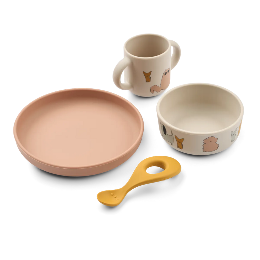LIEWOOD - 4-teiliges Geschirrset Vivi Cats and Dogs Sandy