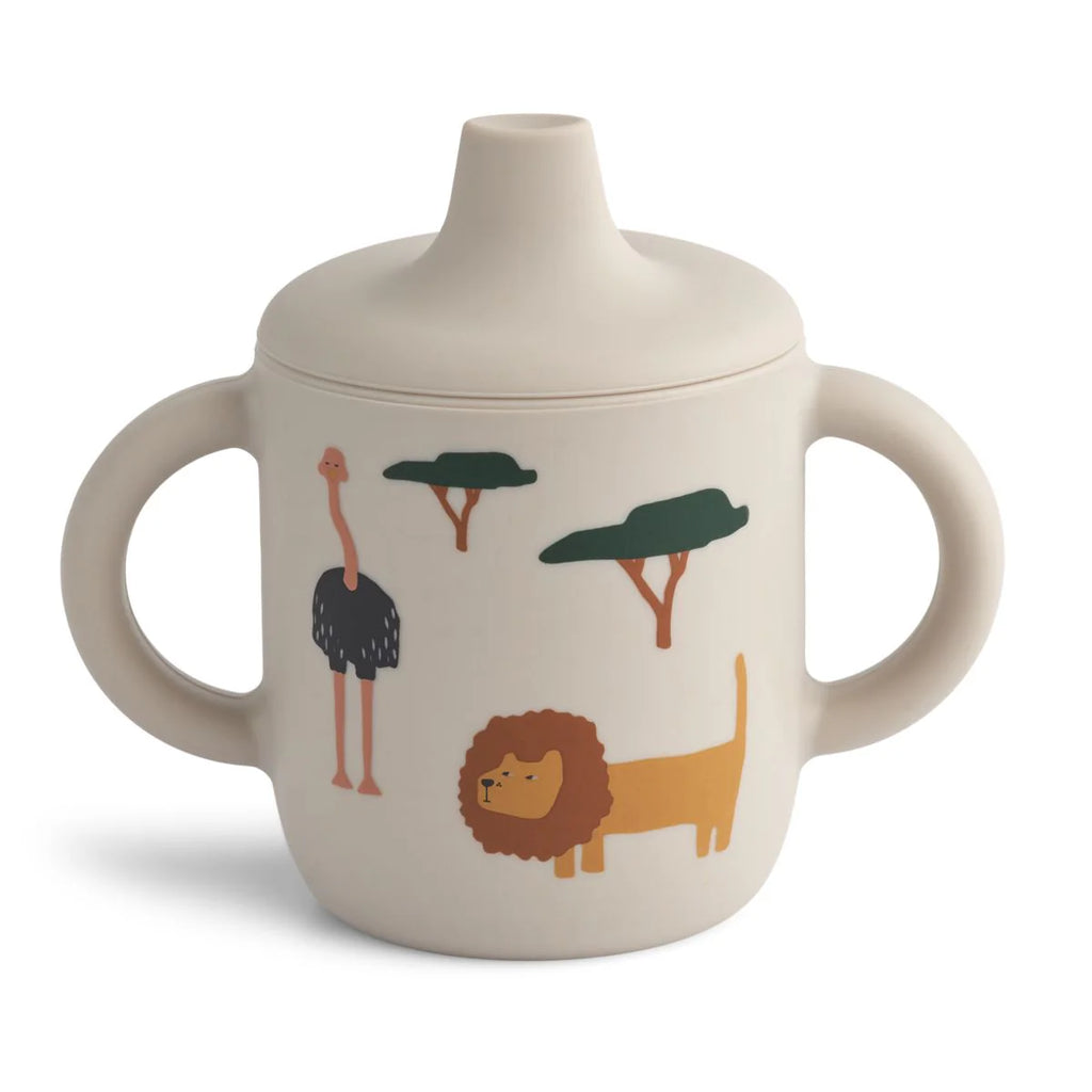 Liewood Trinklerntasse sippy cup Neil Schnabeltasse Safari sandy mix LW13060 1111