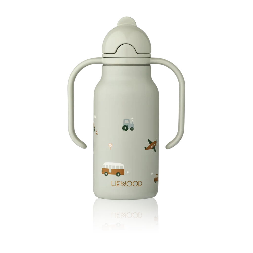 Botella de agua Liewood Kimmie LW19618 vehículos azul paloma 1036