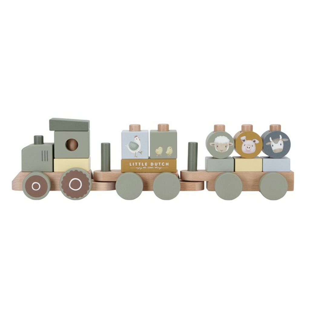 Little Dutch Railway with plug-in shapes tractor Little Farm LD7154
