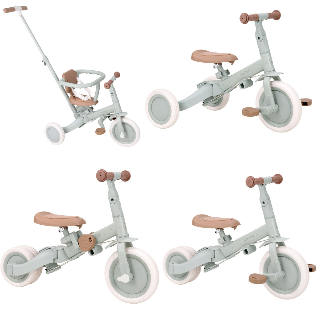 Little Dutch Dreirad Fairy Garden Tricycle 4-in-1 grün LD6080.Green Fahrrad Kleinkinder Hellgrün Olivegrün