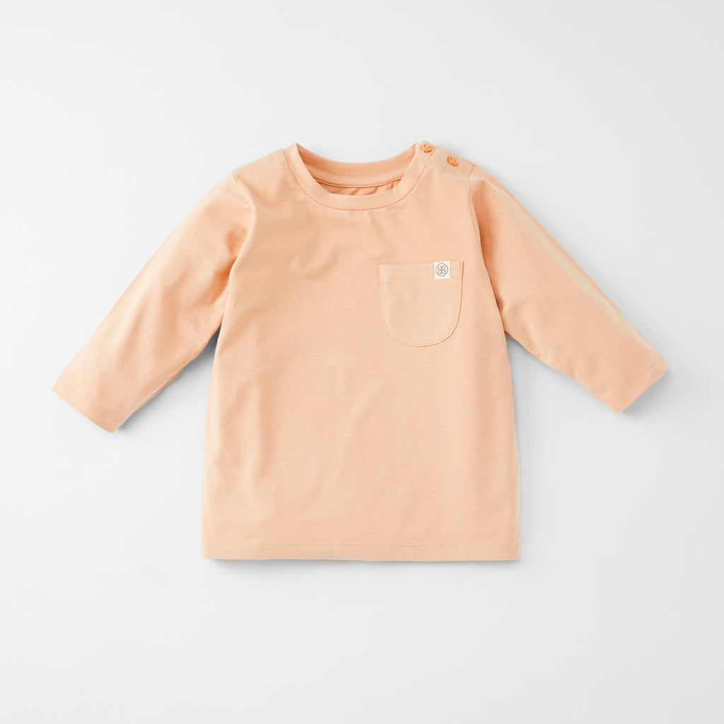 Дитяча сорочка Cloby з довгим рукавом і захистом від ультрафіолетового випромінювання UPF50+, персикове літо
