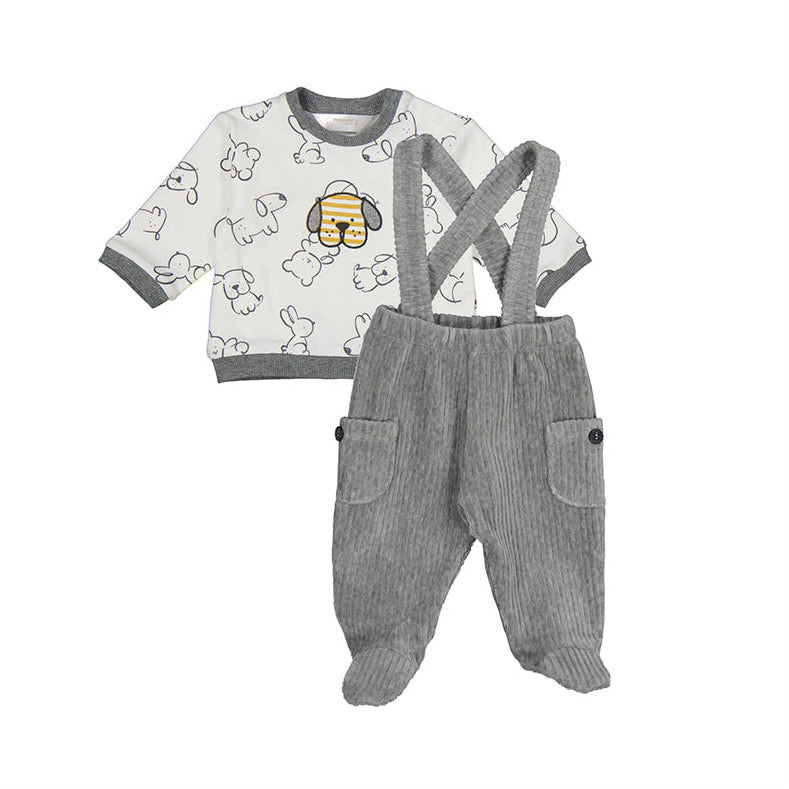 Mayoral Set Baby Boy Pantalone neonato con bretelle 2512