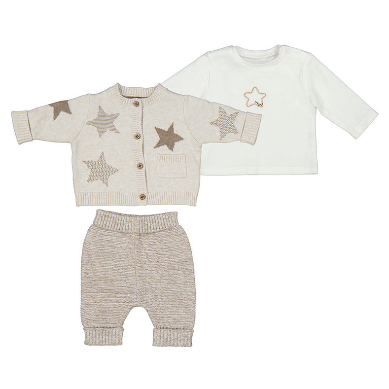 Mayoral baby boy set 3 pieces made of pure cotton 2513