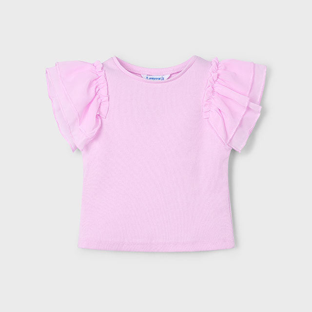 Mayoral Mädchen Shirt Tüllrüschen Malve 3013