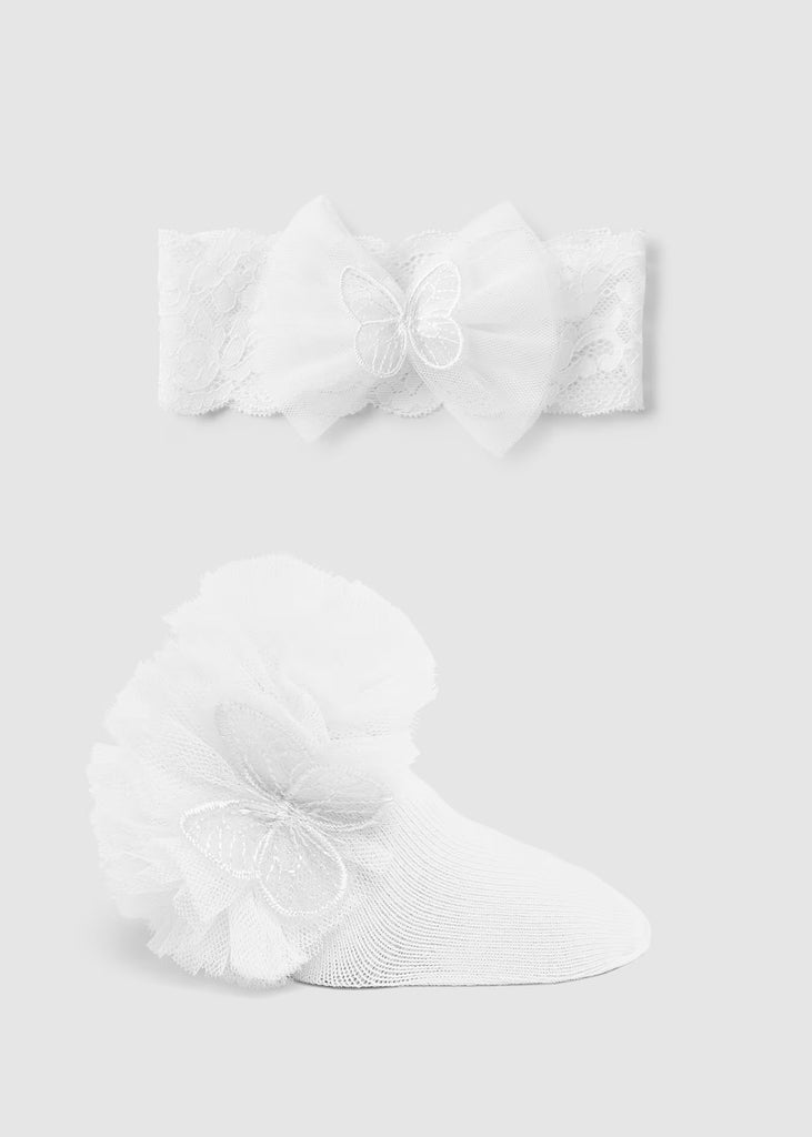 Mayoral Set of socks and hairband with bow 9710 095 Raw