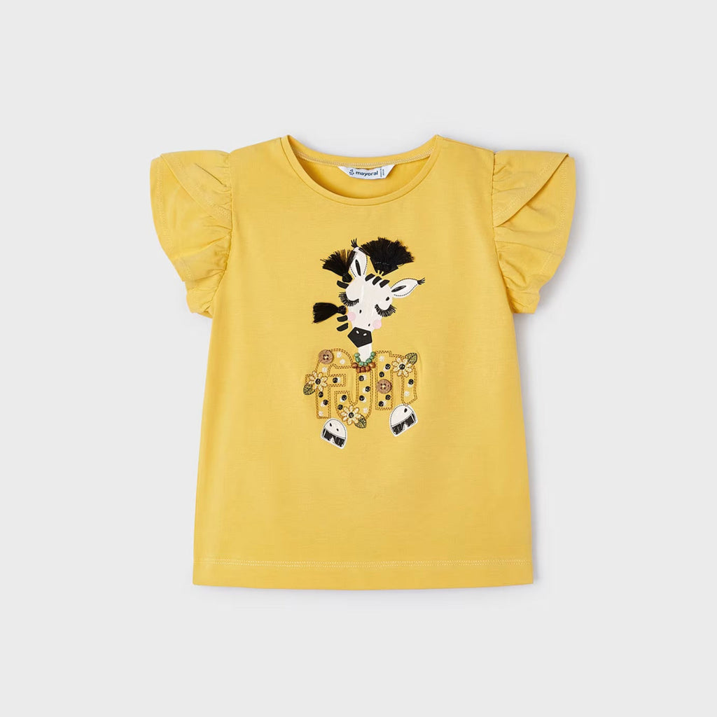Mayoral T-Shirt Girl mit Druckmotiv 3091 060 honig