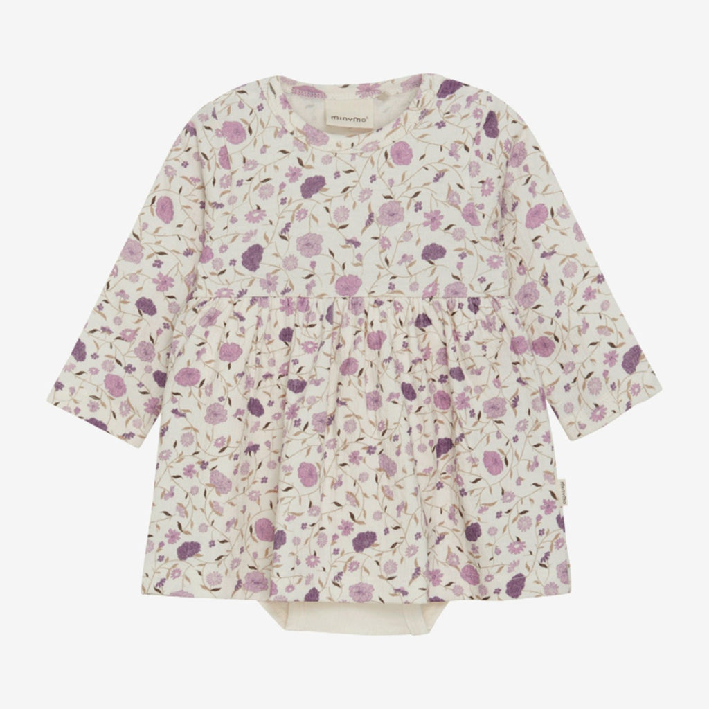 Minymo Babydress mit Blumenmuster 113653 1701 Eggnog