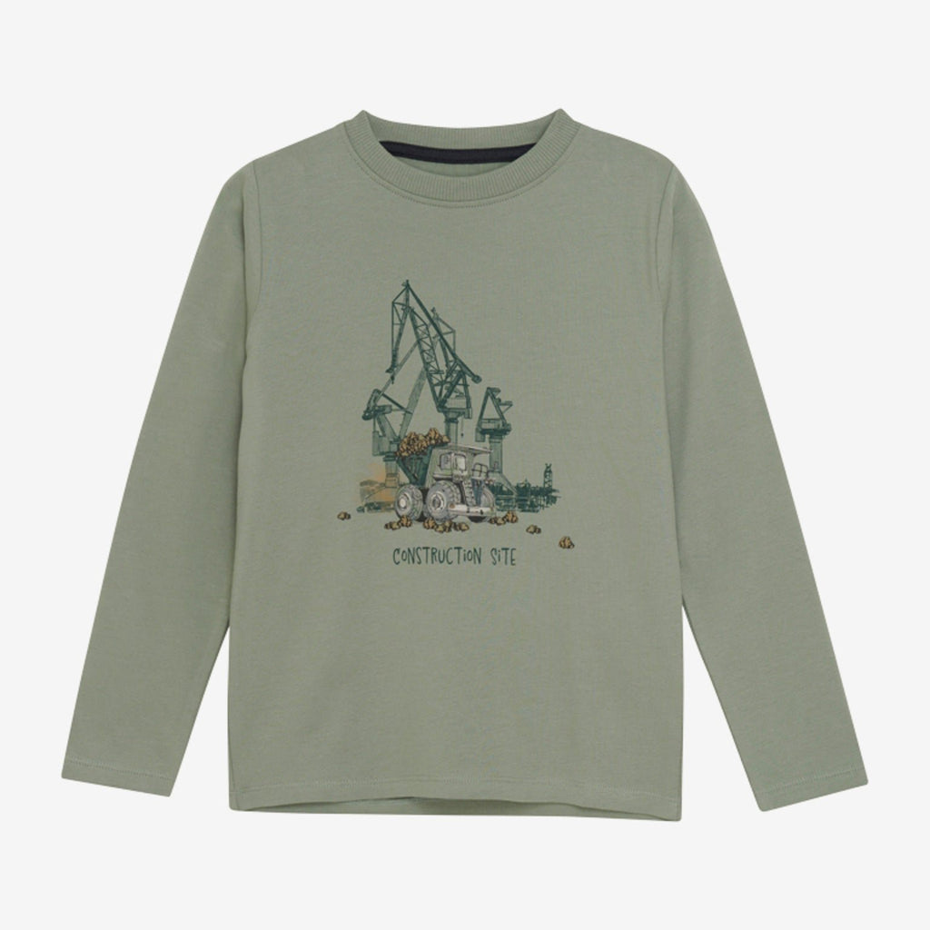Minymo Boy T-Shirt langarm Construction Baustelle 133700 sea spray 9212
