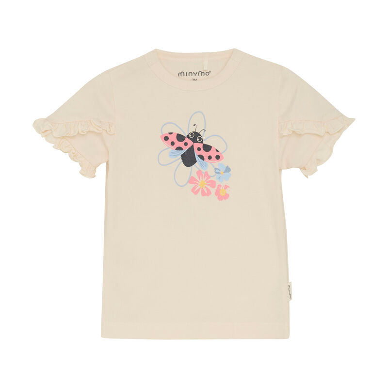 Minymo T-Shirt kurzarm Schmetterling 113910 white swan 2605