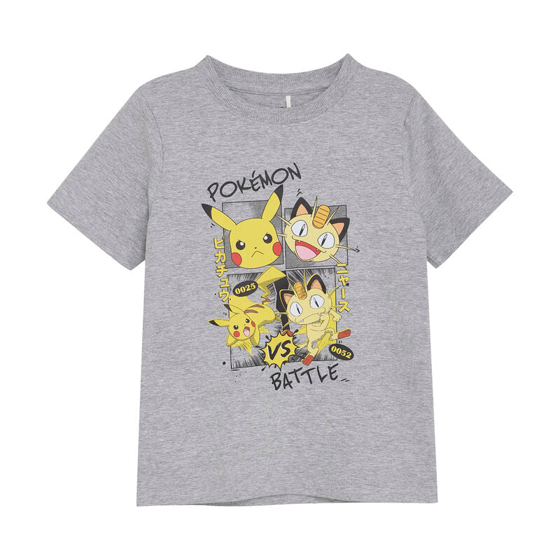 Minymo T-Shirt Pokémon Battle 6694 grey melange 1230