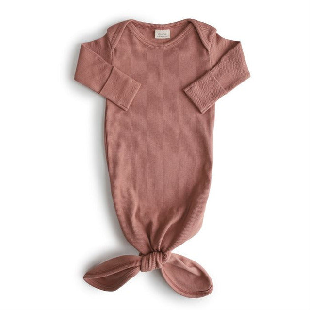Mushie baby bodysuit knotted organic cotton 2650246 Cedar