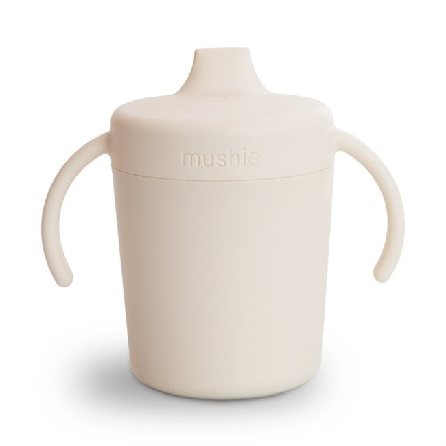 Mushie Sippy Cup Trinkbecher Schnabeltasse Ivory Beige 100128