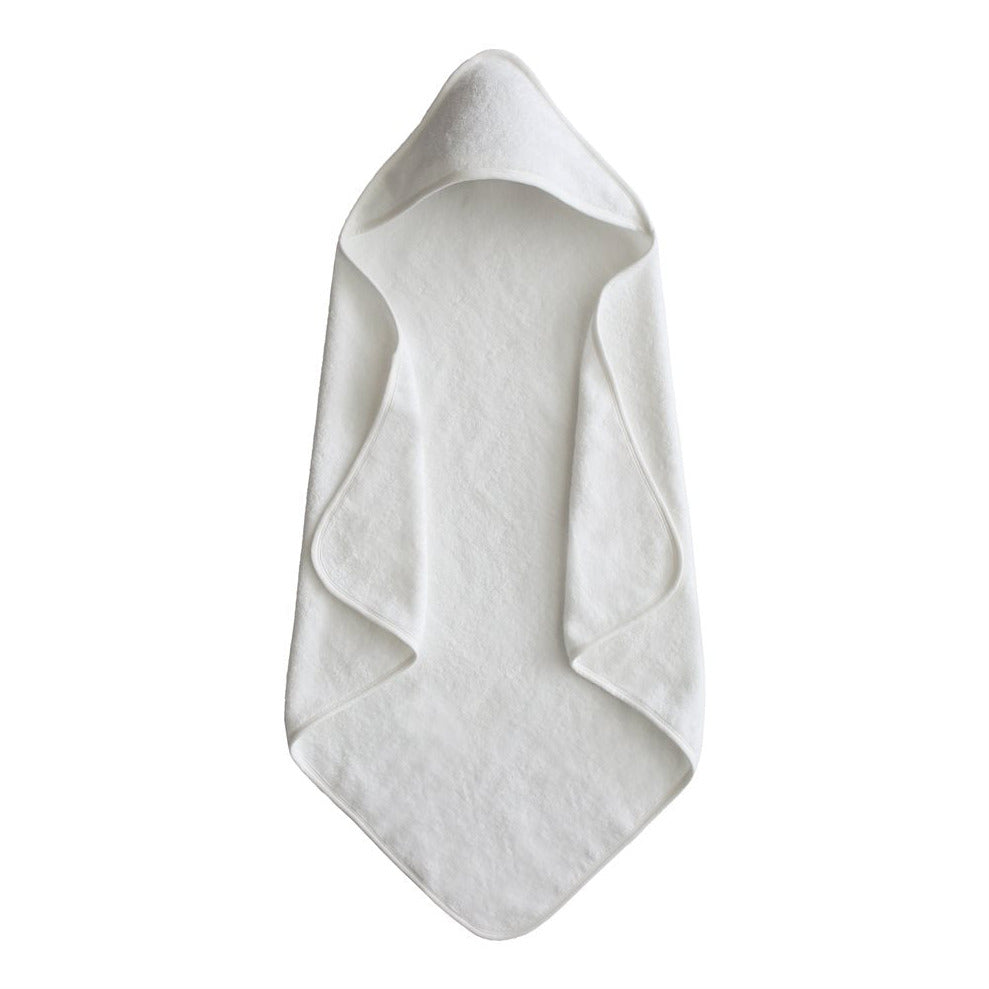Mushie poncho de bain serviette à capuche bébé Pearl 2940545 blanc