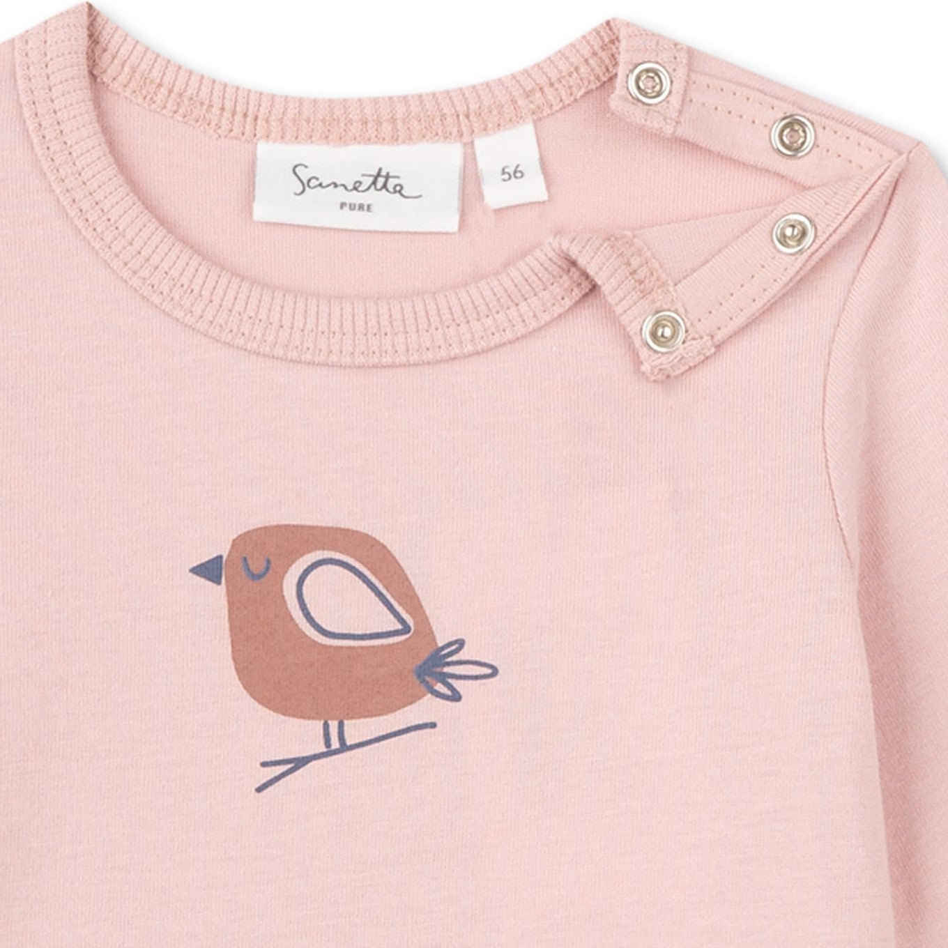 Maglietta da Bambina Maniche Volant Rosa Tenue 128 Maglietta da Bambina Maniche Volant Rosa Tenue 128