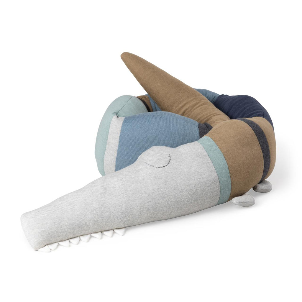 Sebra gestrickte Bettschlange sleepy croc Krokodil 190cm