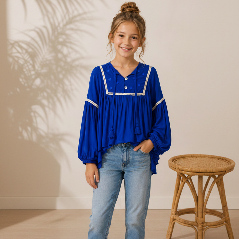 Spinach Mafia Bluse Blau