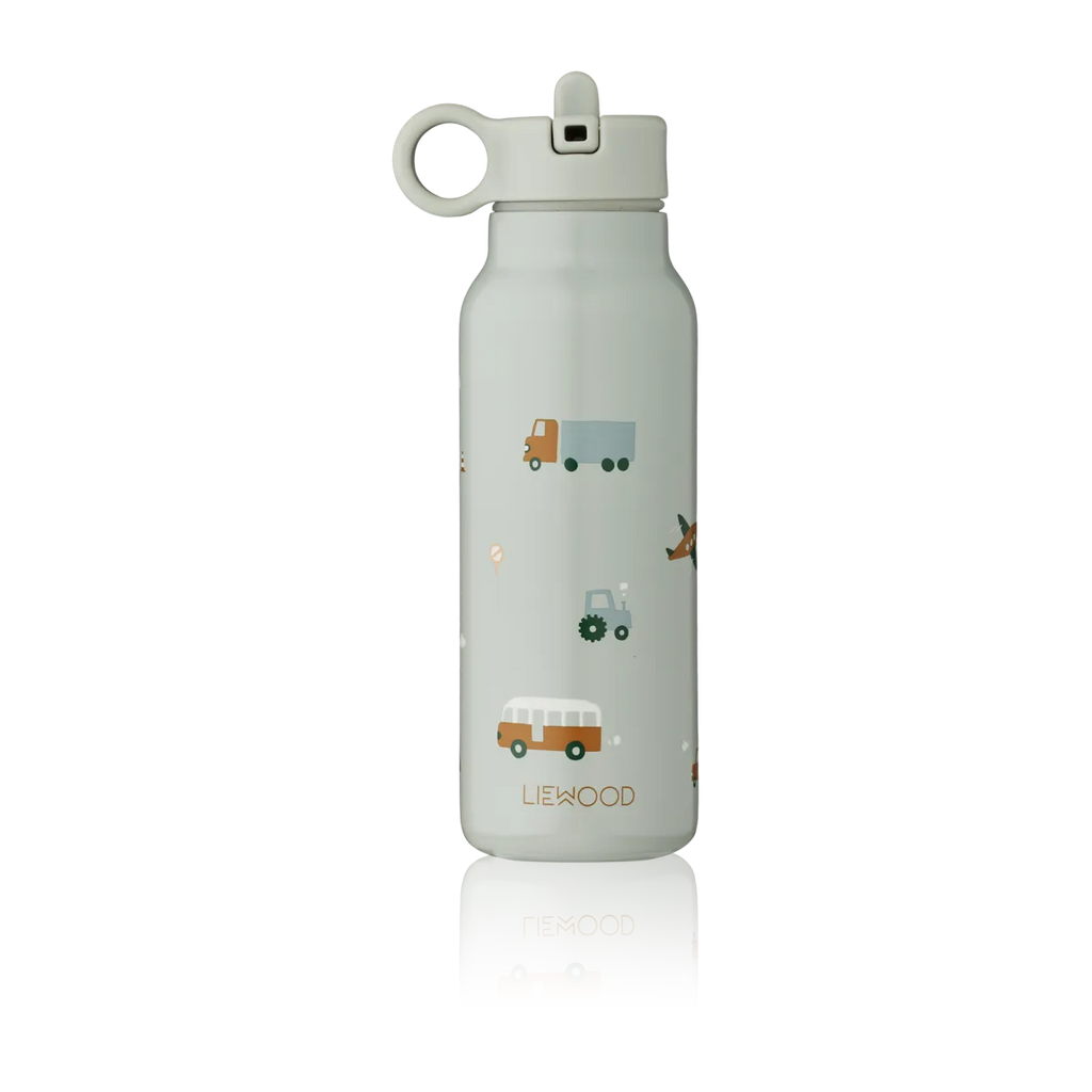 liewood falk trinkflasche vehicles dove blue mix LW19617