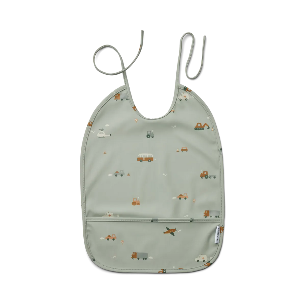 LIEWOOD - Lätzchen Bib Lai Vehicles Dove Blue Mix