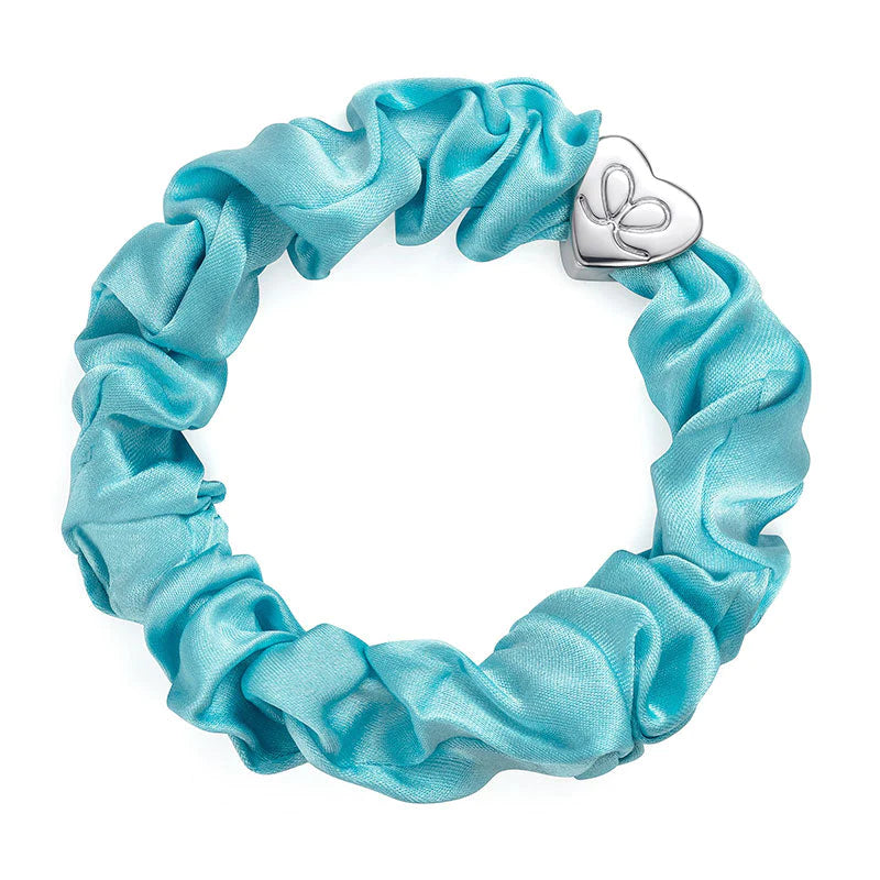 byEloise Silver Heart Silk Scrunchie SS-2-006