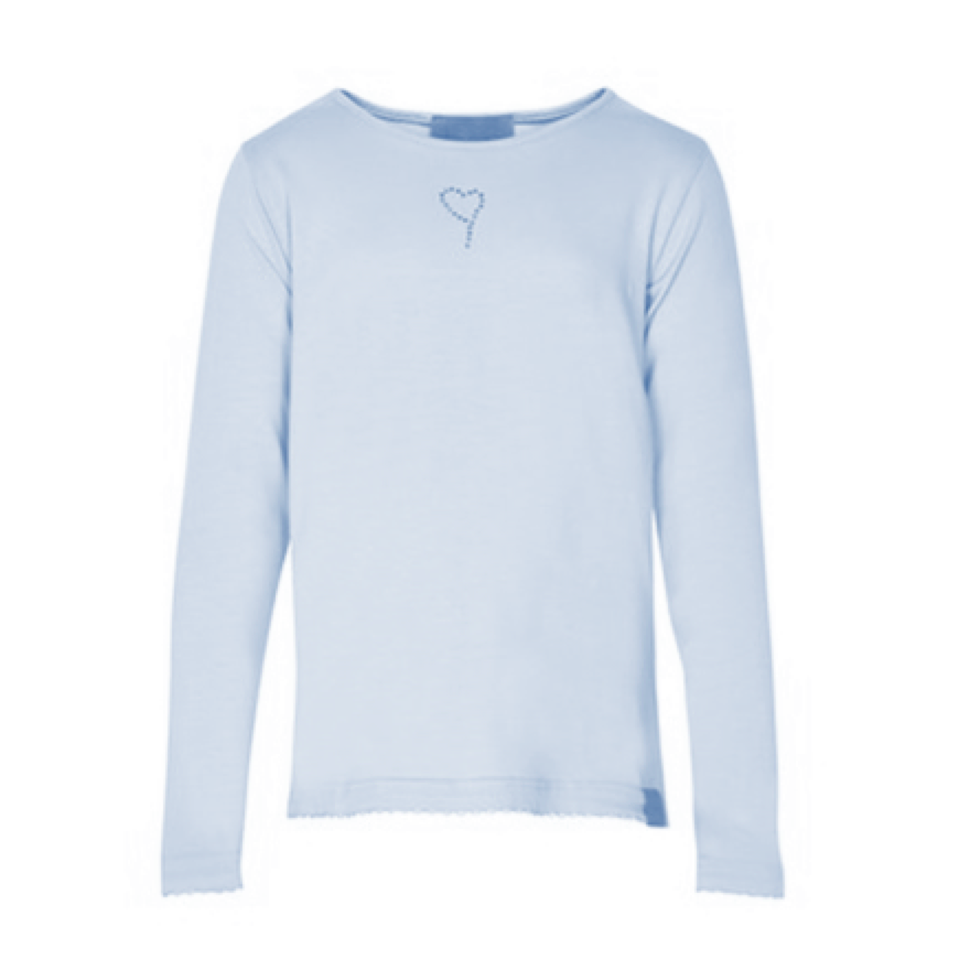 CREAMIE - Shirt Basic Long Sleeve Light Blue