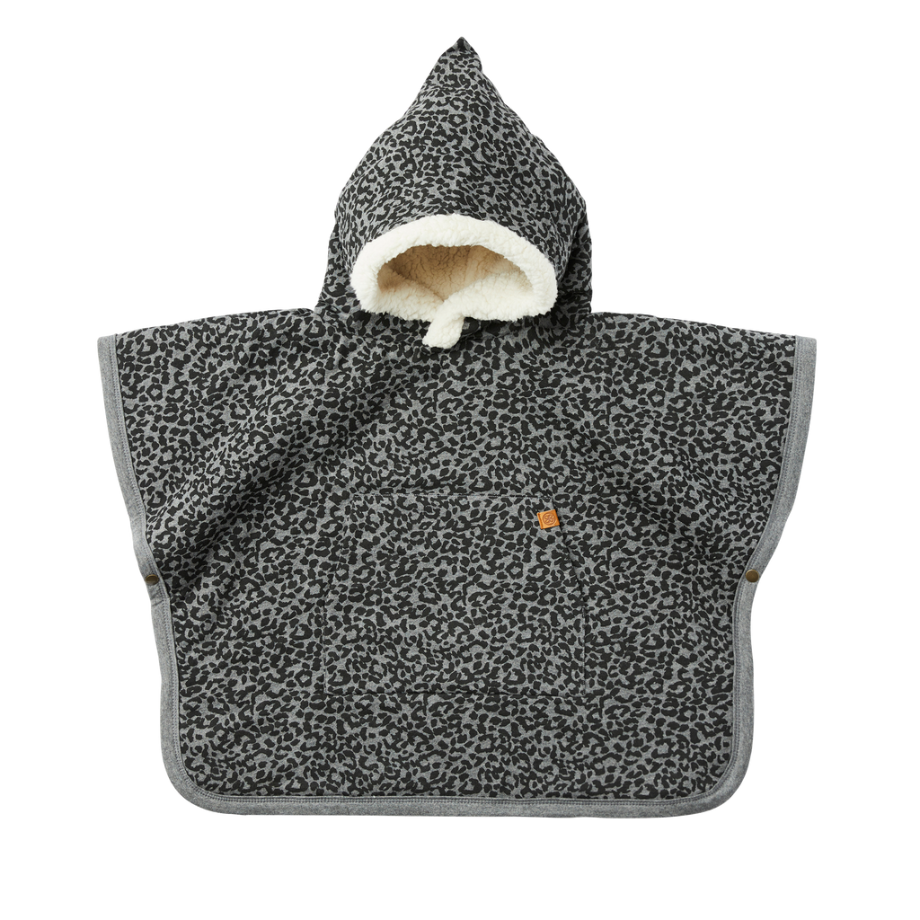 Cloby Poncho Teddy Leopardato Grigio