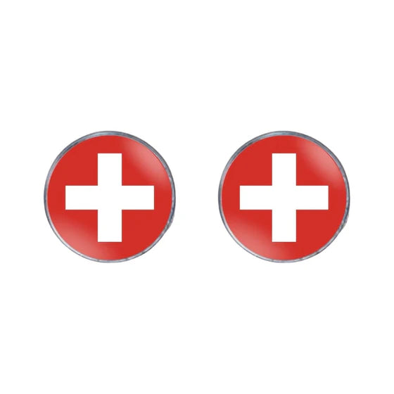 STUDEX - Stud Earrings Swiss Flag 5mm