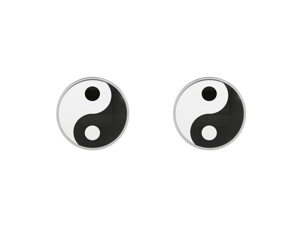 STUDEX - Orecchini a bottone con motivo Yin Yang
