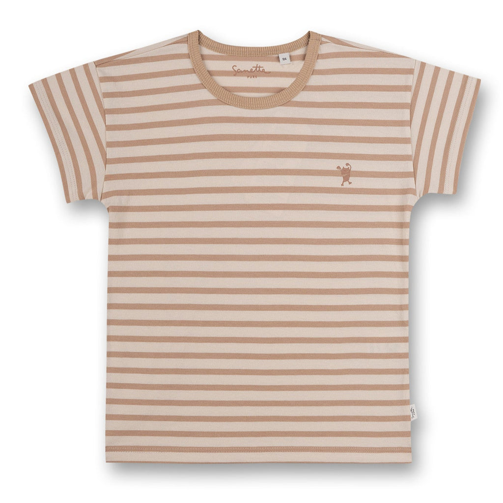 Sanetta unisex t-shirt beige stripes 10620