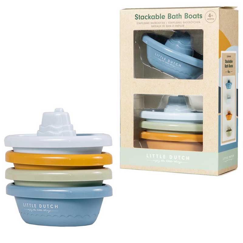 LITTLE DUTCH - Barche da bagno impilabili Sailors Bay Blue 2007436