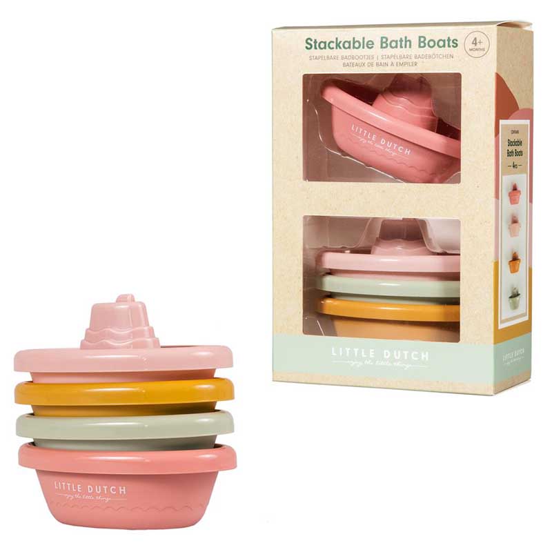 LITTLE DUTCH - Bateaux de bain empilables Sailors Bay Pink 2007437