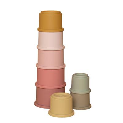 LITTLE DUTCH - Tasse de baignoire Toy stacking tower 8 pièces rose 2008003