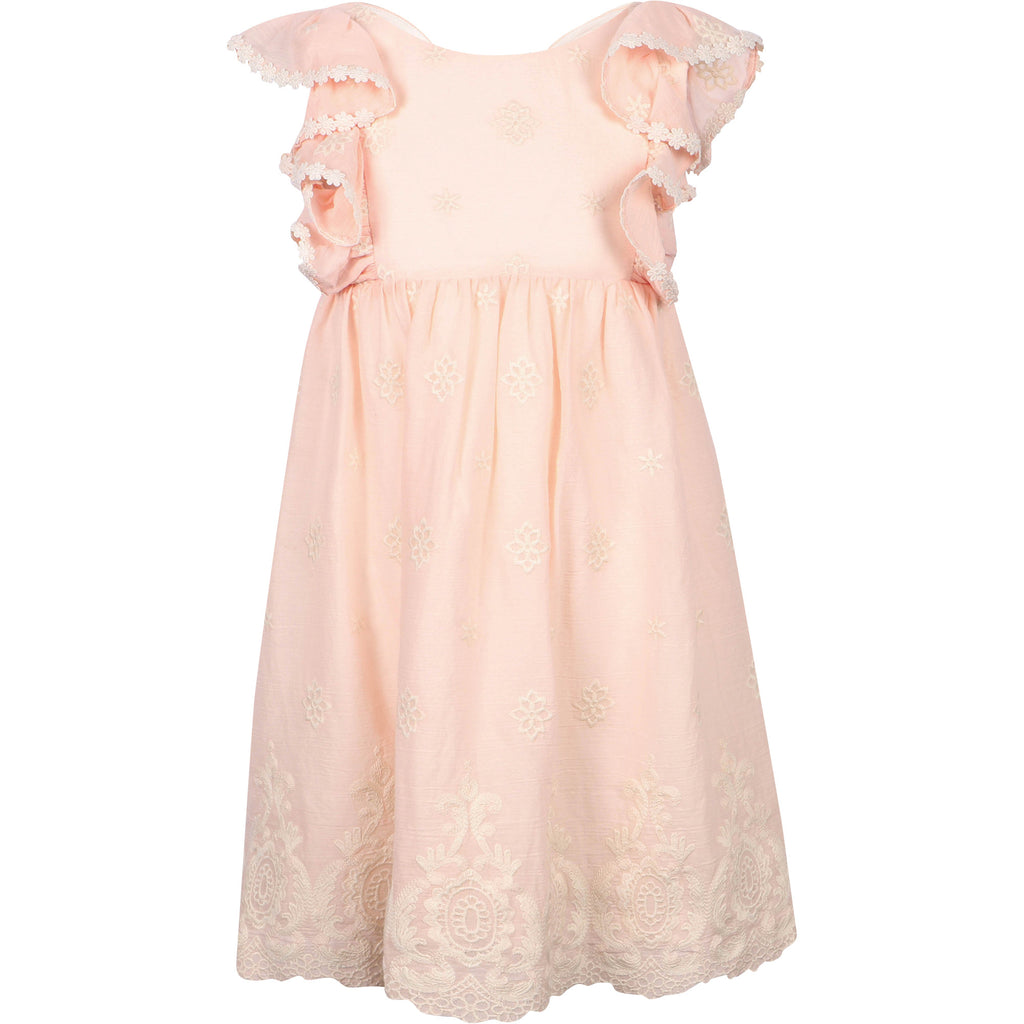 ABEL & LULA - Romantična haljina od čipke Bambula losos ružičasta
