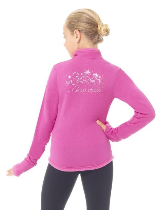 MONDOR - jakna za umjetničko klizanje Polartec sa rhinestones super roze