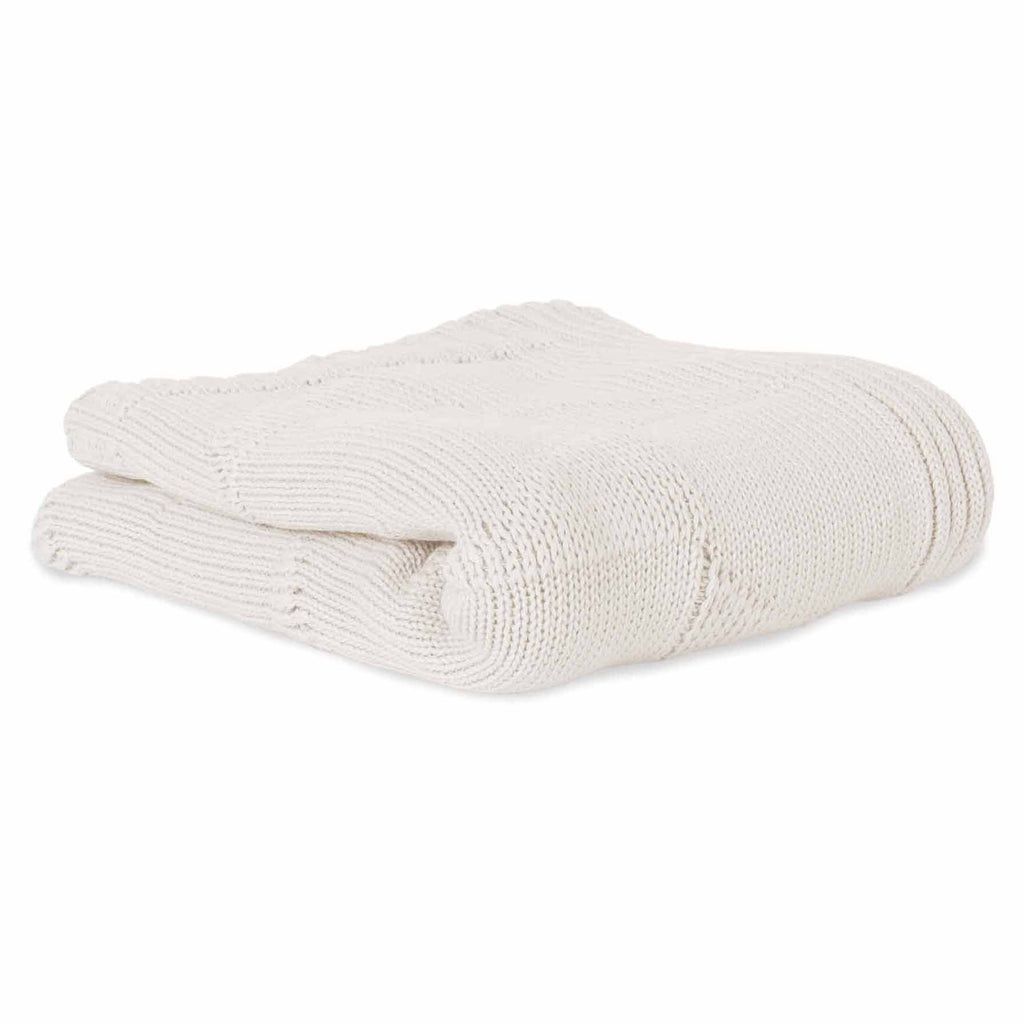 Bonjour Bébé - Baby Knitted Blanket Organic Cotton Ivy Offwhite 90 x 70 cm