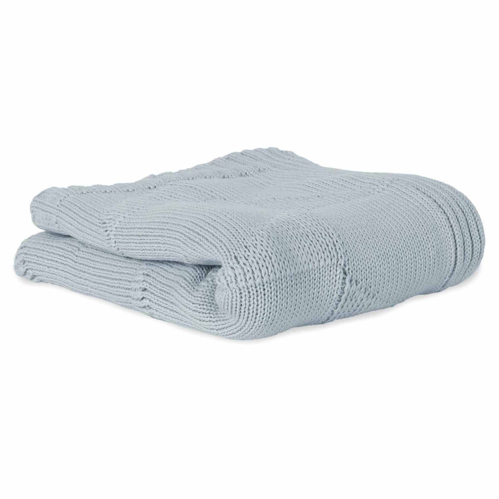 Bonjour Bébé - Baby Knitted Blanket Organic Cotton Ivy Blue 90 x 70 cm