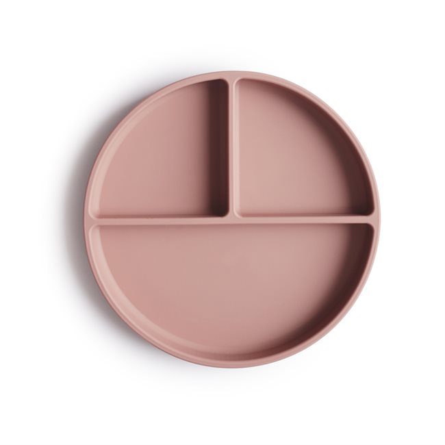 MUSHIE - Silicone Plate Teller mit Einteilung Blush