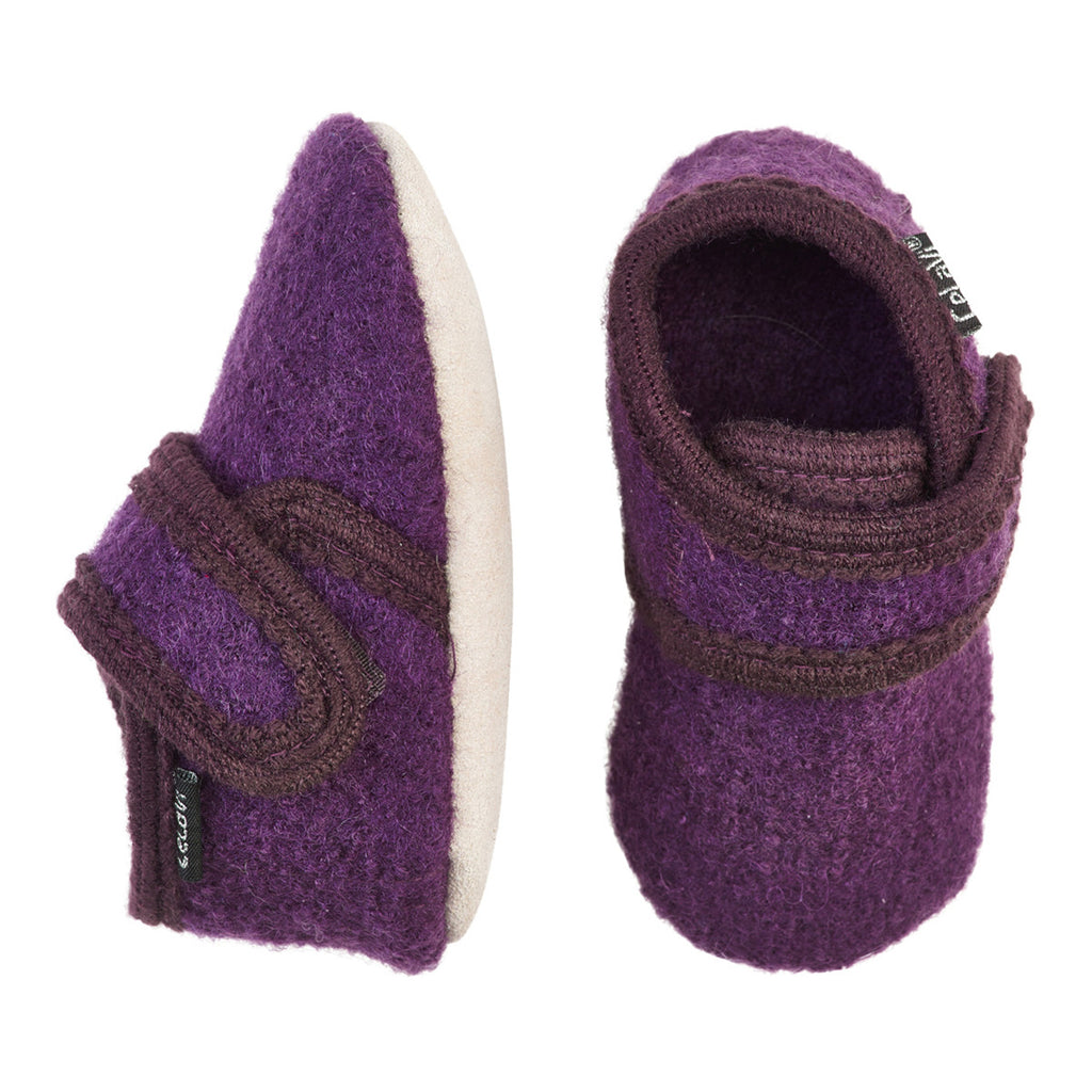 CELAVI - Vunene papuče / zebe 100% vuna tamno ljubičasta