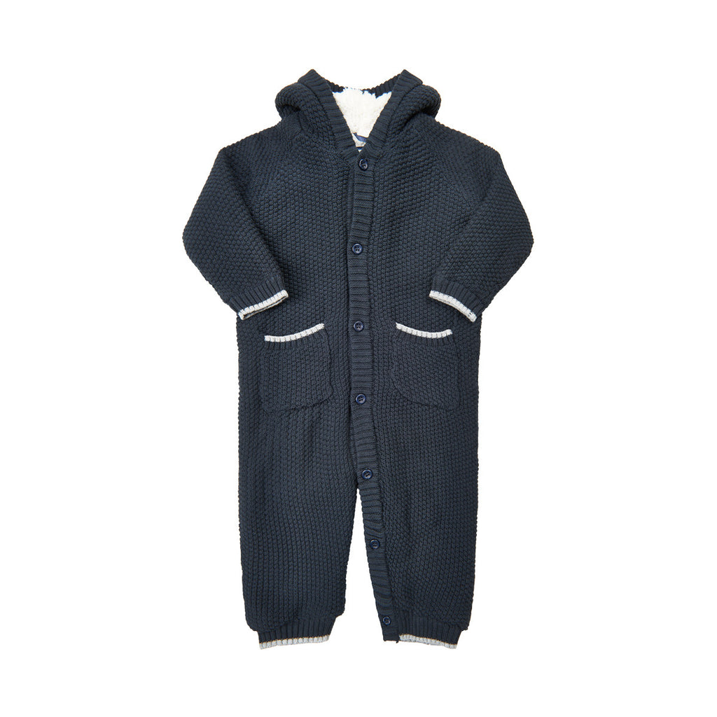 ME TOO - Lined knit jumpsuit Navy