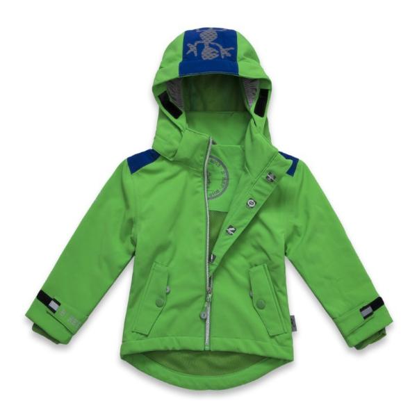 XS Exes - дитяча куртка Soft Shell із світловідбивачами зеленого кольору