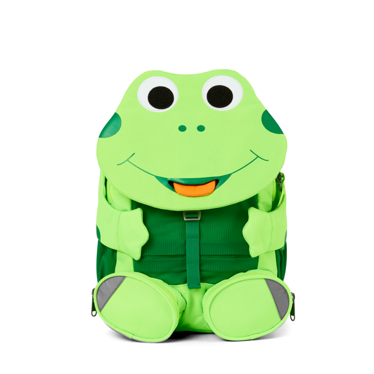 AFFENZAHN - Grosse Freunde - Kinderrucksack / Kindergarten Rucksack Neon Frosch 8 Lt