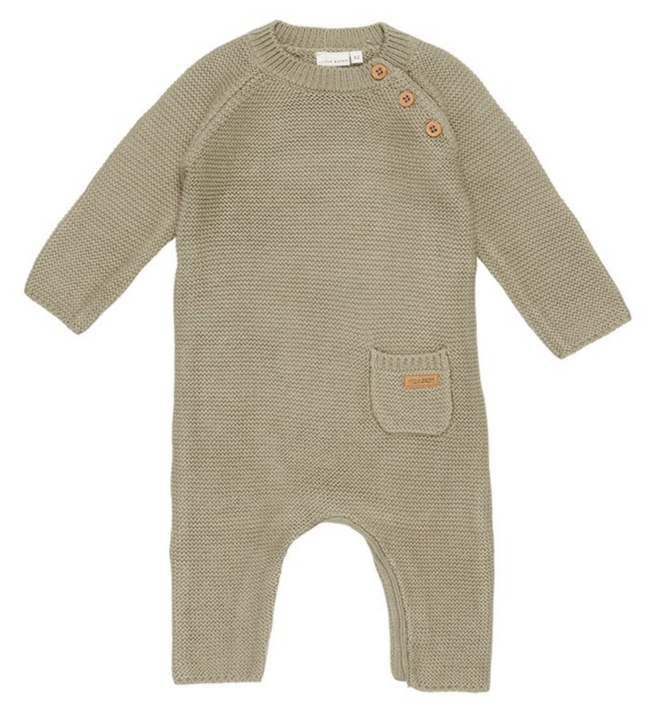 Little Dutch Romper knitted olive
