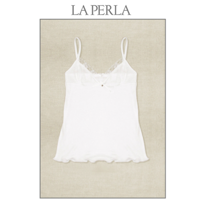 LA PERLA - Camiseta interior Stella blanca y rosa 51225