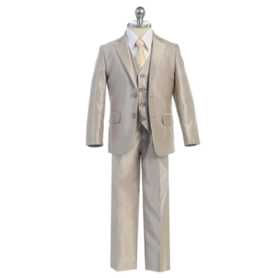 Brad 5-piece suit with waistcoat and tie beige DSC