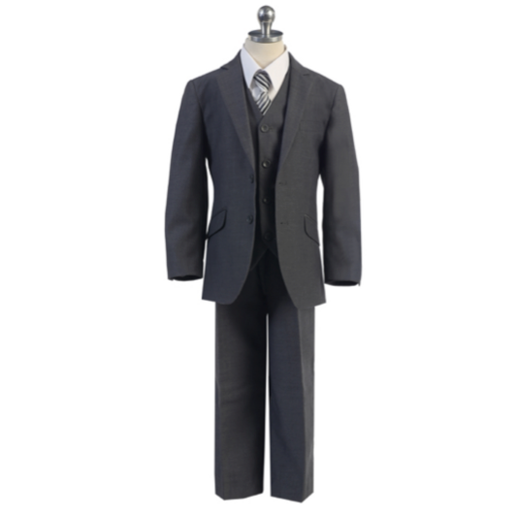 Suit Lorin 5-piece with waistcoat and tie anthracite