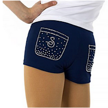 SAGESTER- Eiskunstlauf Shorts mit Swarovski blau