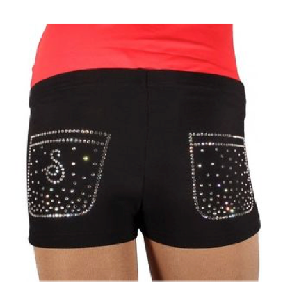 SAGESTER- Eiskunstlauf Shorts mit Swarovski schwarz