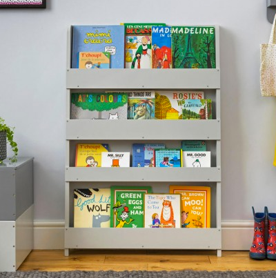 Tidy Books - Children's bookcase without letters light grey