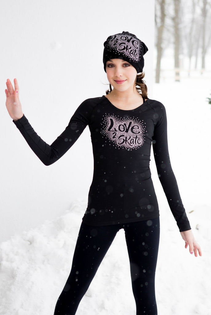 Këmishë JERRY's për patinazh artistik 'Born to Skate' e zezë